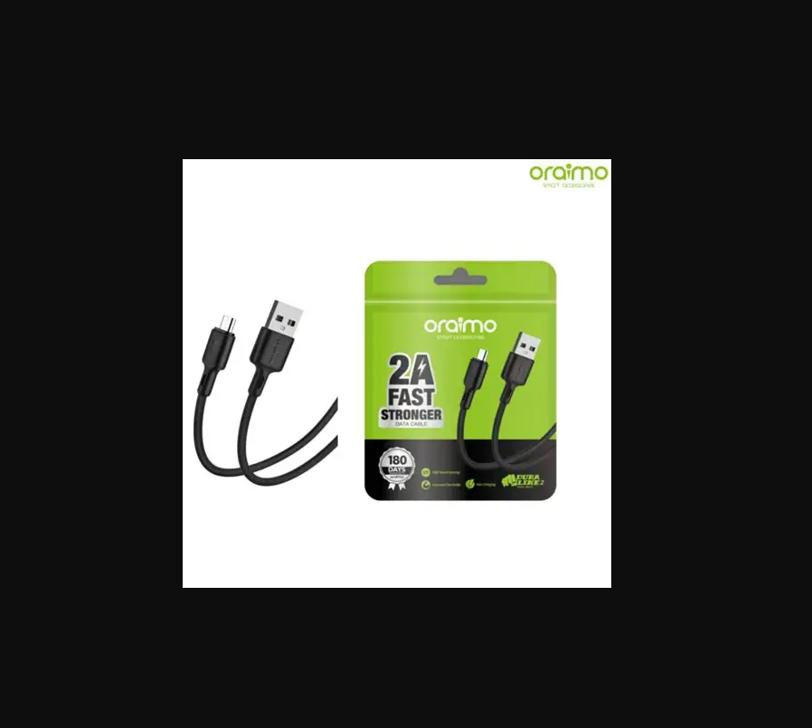Oraimo  USB TO NORMAL  Fast Charging Cable –  {USB -NORMAL}Durable, High-Speed  Charger for Android, Tablets, Power Banks, and More with Tangle-Free Design, Reinforced Connectors NORMAL CHARGER