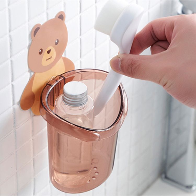 Cute Bear Toothbrush Holder – Wall-Mounted Storage Organizer for Bathroom, Hanging Toothbrush Rack, Kids & Adult Friendly, Durable, Space-Saving, Practical, Decorative, Easy Installation, Home Bathroo