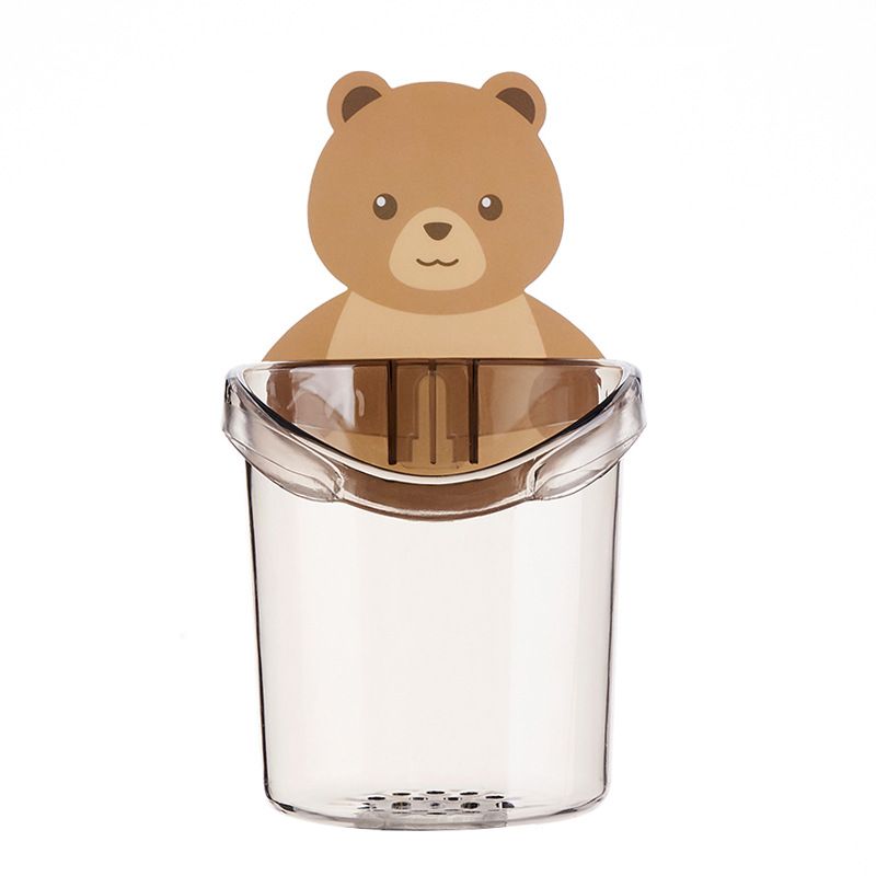 Cute Bear Toothbrush Holder – Wall-Mounted Storage Organizer for Bathroom, Hanging Toothbrush Rack, Kids & Adult Friendly, Durable, Space-Saving, Practical, Decorative, Easy Installation, Home Bathroo