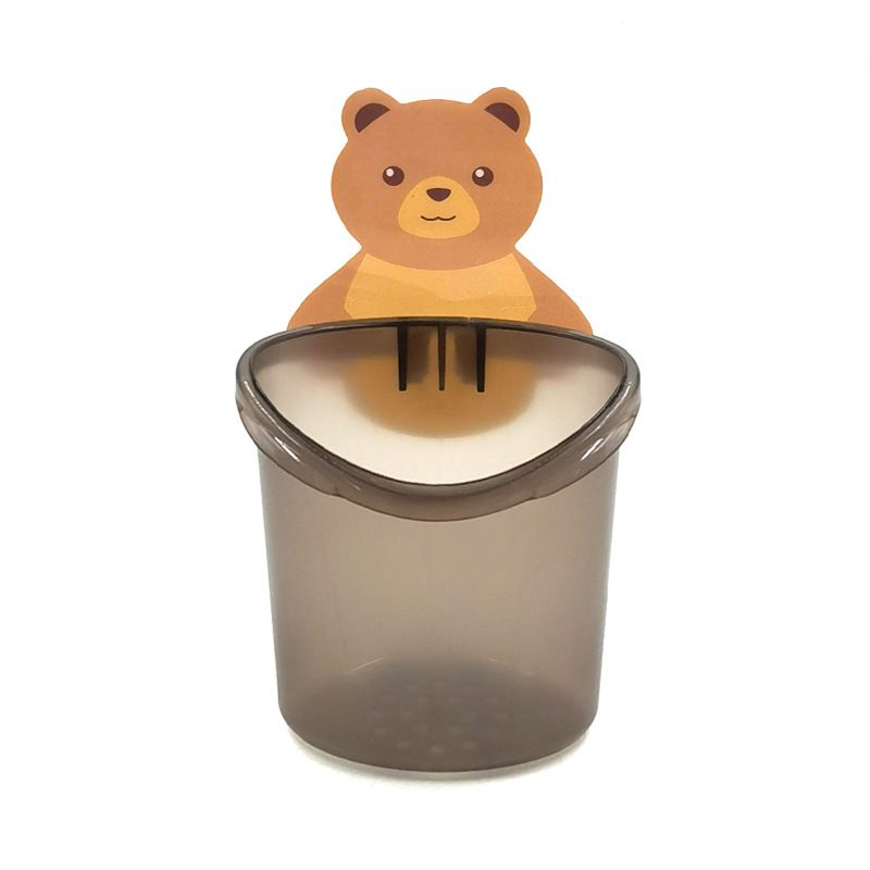 Cute Bear Toothbrush Holder – Wall-Mounted Storage Organizer for Bathroom, Hanging Toothbrush Rack, Kids & Adult Friendly, Durable, Space-Saving, Practical, Decorative, Easy Installation, Home Bathroo