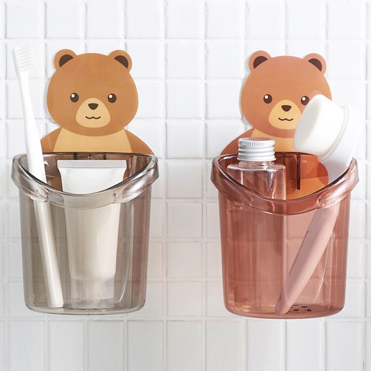 Cute Bear Toothbrush Holder – Wall-Mounted Storage Organizer for Bathroom, Hanging Toothbrush Rack, Kids & Adult Friendly, Durable, Space-Saving, Practical, Decorative, Easy Installation, Home Bathroo