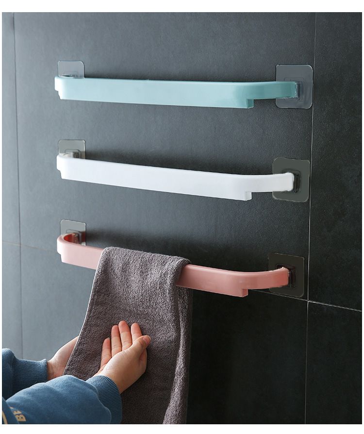Bathroom & Kitchen Punch-Free Towel Rack – Single Rod Storage Bar for Towels, Rags, Slippers, and Household Organization