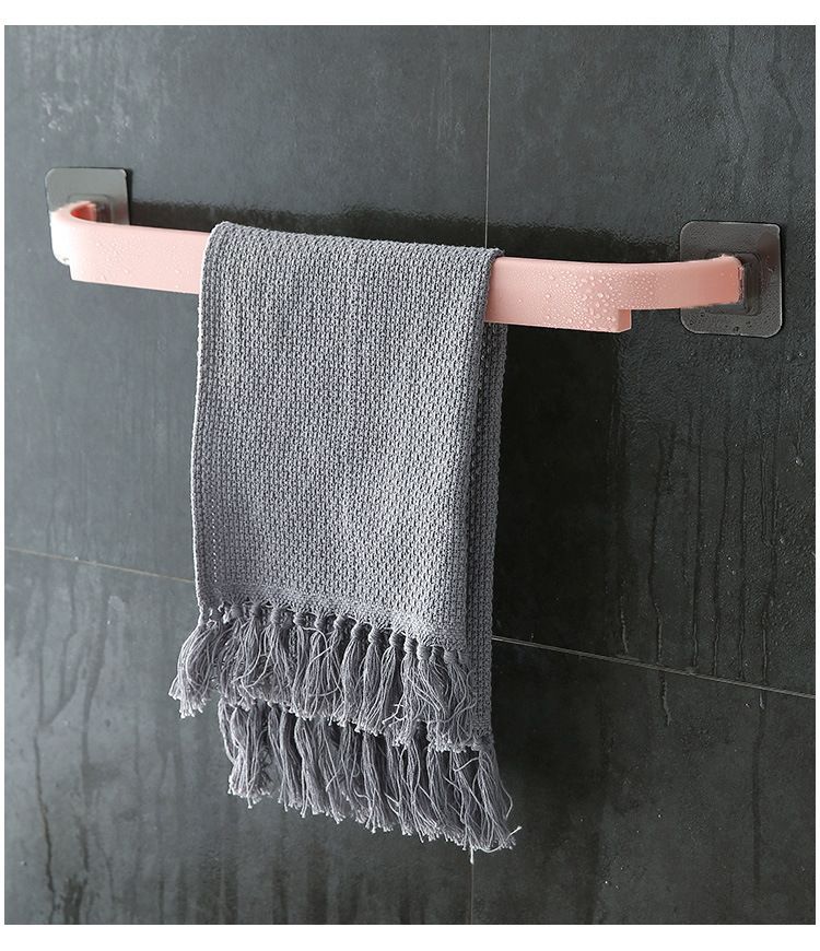 Bathroom & Kitchen Punch-Free Towel Rack – Single Rod Storage Bar for Towels, Rags, Slippers, and Household Organization