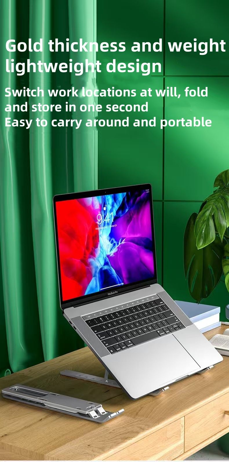 New Arrival100% Foldable Aluminum Alloy Laptop Stand Laptop Stand Tablet Stand Fixed Stand Portable Laptop Stand Stand Base Stand Adjustable Stand Cooling Stand