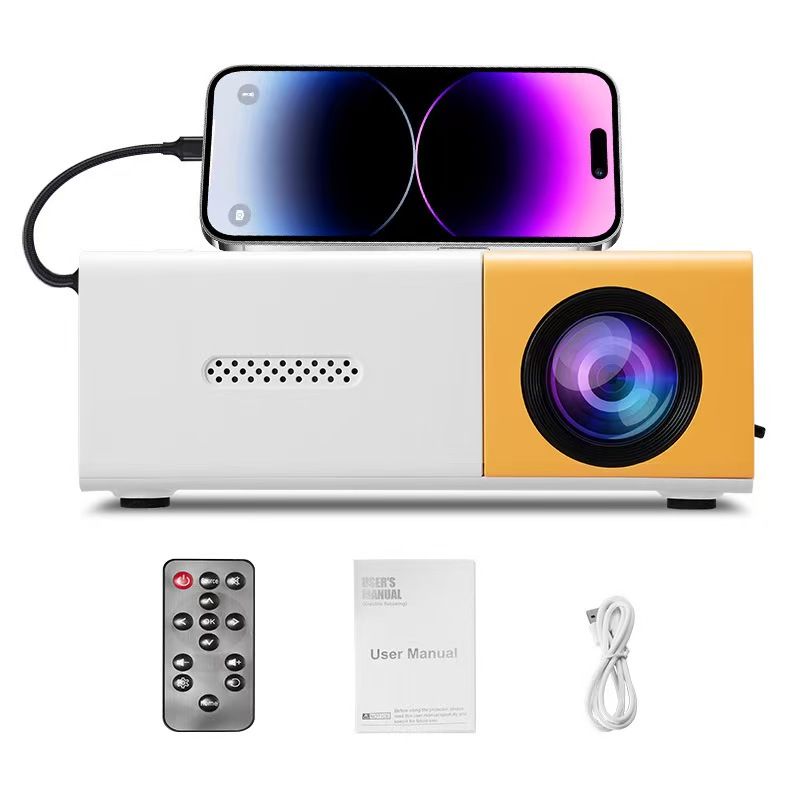 New ArrivalMini projector, Meer portable Pico full-color LED LCD video projector, for videos, TV movies, party games, outdoor entertainment, equipped with HDMI USB AV interface and remote control