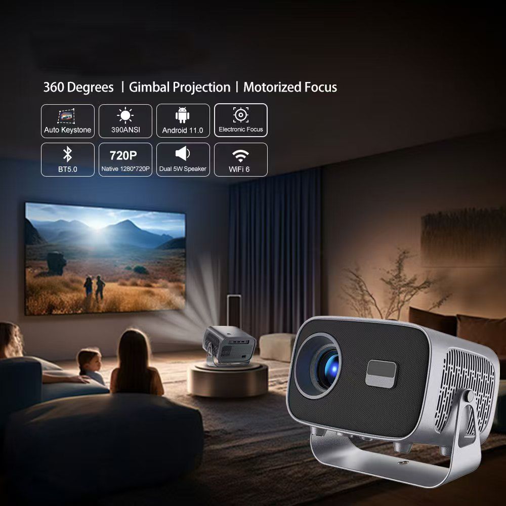 New ArrivalA10 high-definition projector, 1080P 4K portable home ultra clear projector, automatic focusing Android 13 portable projector, 360 ° projector, home theater intelligent projector
