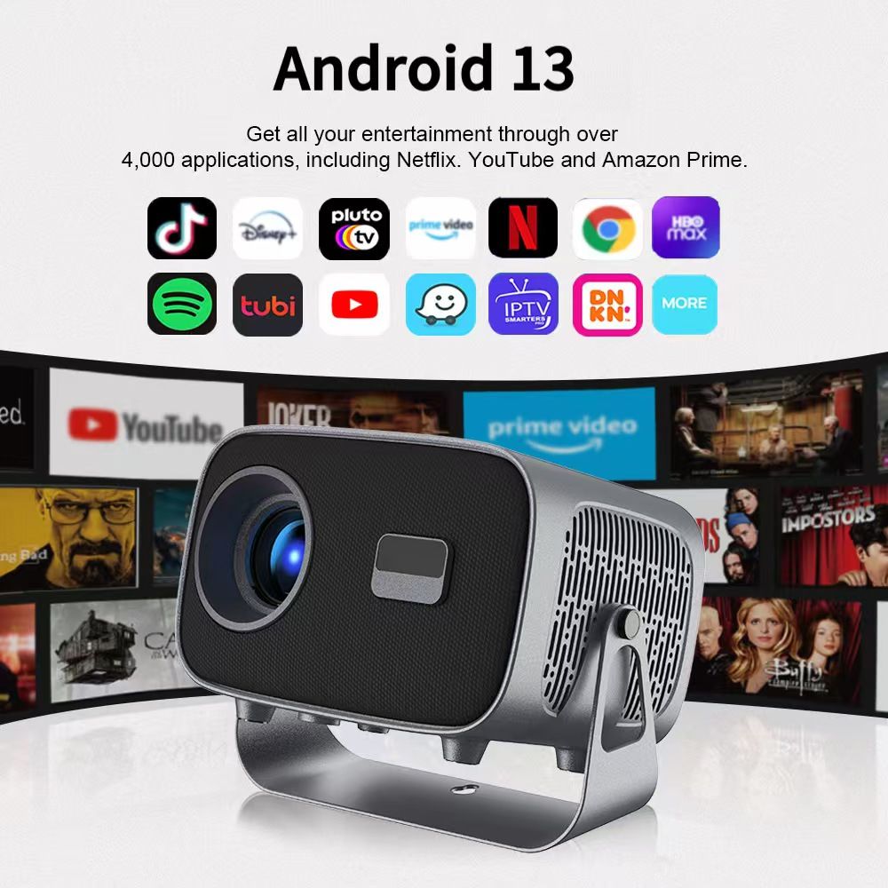 New ArrivalA10 high-definition projector, 1080P 4K portable home ultra clear projector, automatic focusing Android 13 portable projector, 360 ° projector, home theater intelligent projector