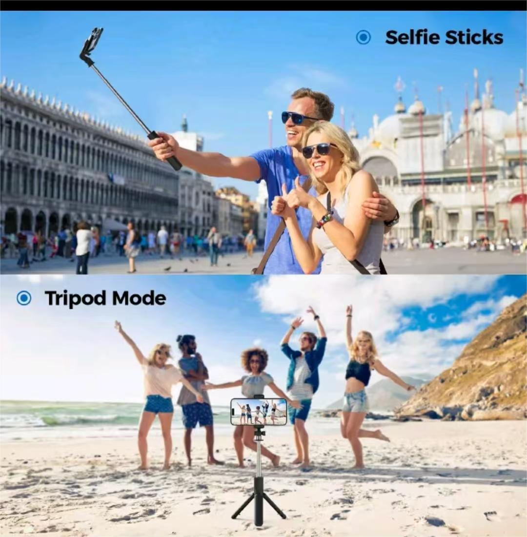 New Arrival  Multi functional Bluetooth remote control live selfie stick Tripod phone stand Anti shake retractable selfie stick