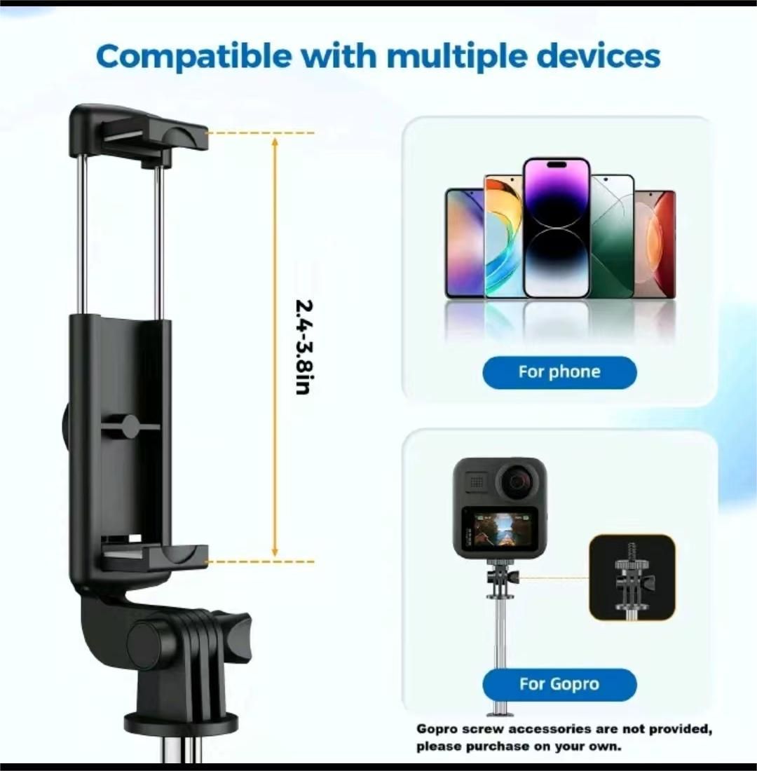 New Arrival  Multi functional Bluetooth remote control live selfie stick Tripod phone stand Anti shake retractable selfie stick