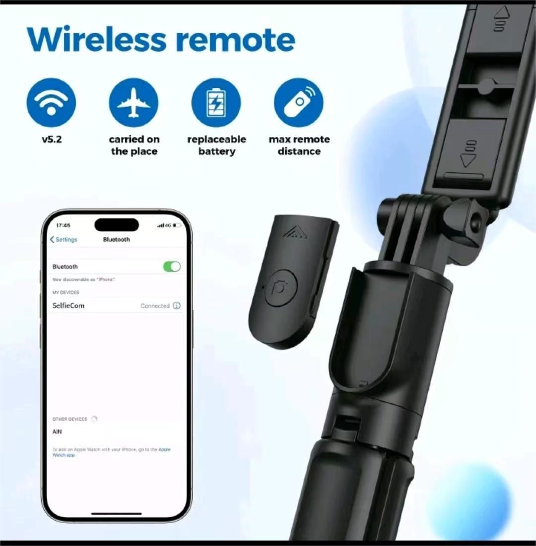 New Arrival  Multi functional Bluetooth remote control live selfie stick Tripod phone stand Anti shake retractable selfie stick