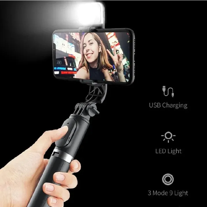 New Arrival  Multi functional Bluetooth remote control live selfie stick Tripod phone stand Anti shake retractable selfie stick