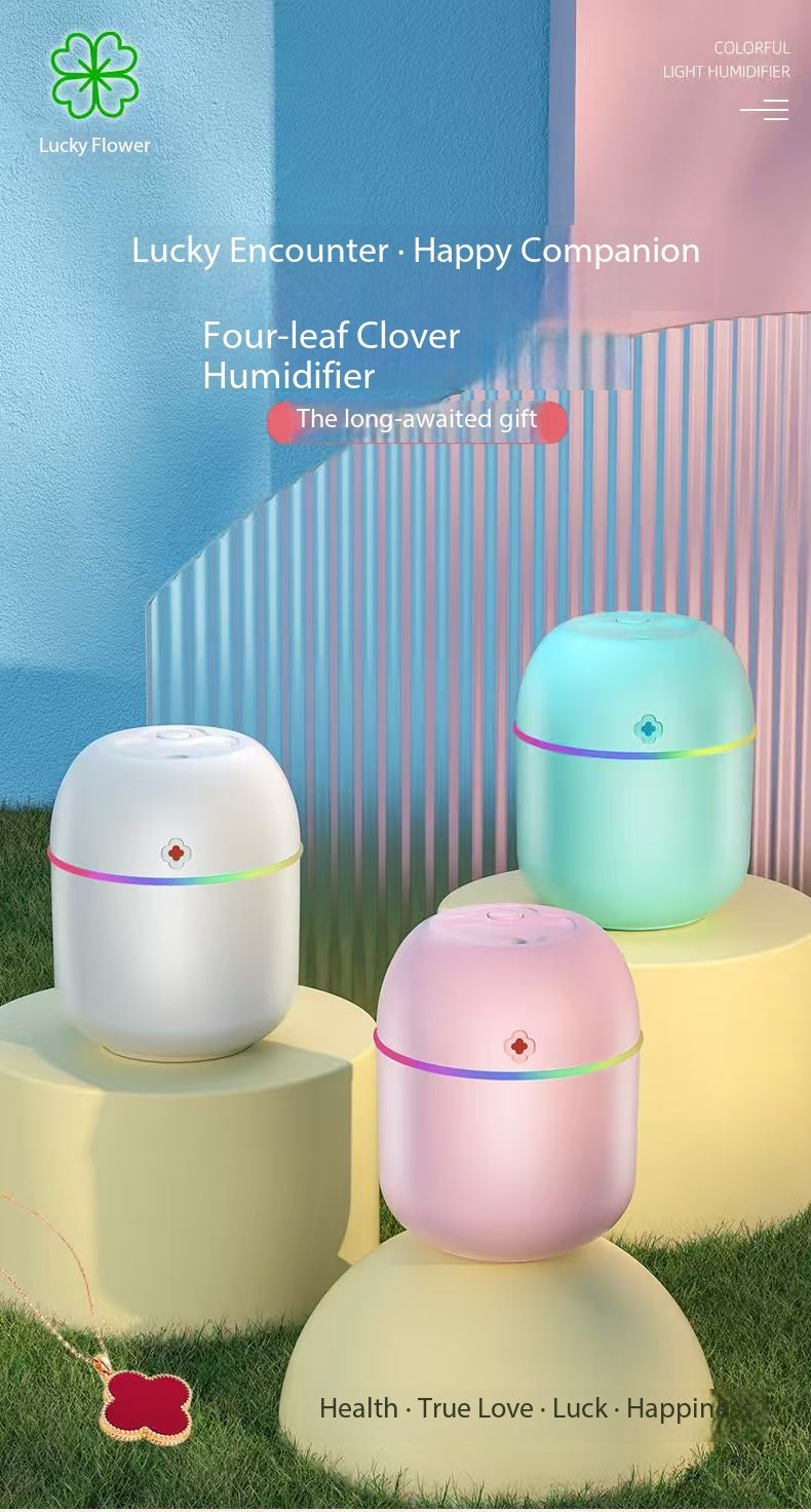 New Color USB Aromatherapy Humidifier Portable Mini Atmosphere Light with spray Night Light Mute Operation Applicable to Bedroom, Living Room, Office Table, Car ABS Materials