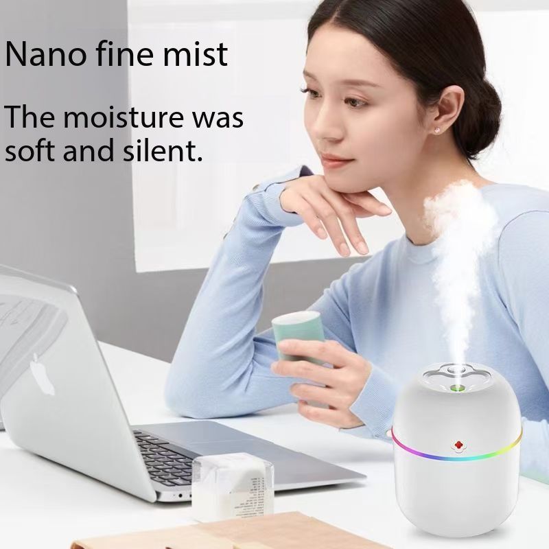 New Color USB Aromatherapy Humidifier Portable Mini Atmosphere Light with spray Night Light Mute Operation Applicable to Bedroom, Living Room, Office Table, Car ABS Materials