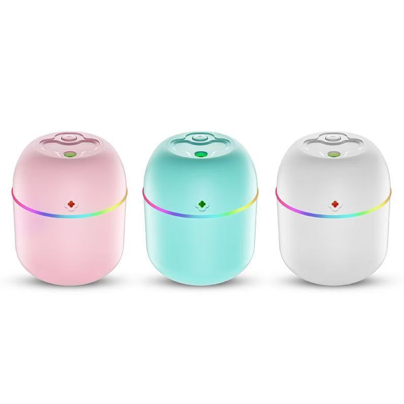 New Color USB Aromatherapy Humidifier Portable Mini Atmosphere Light with spray Night Light Mute Operation Applicable to Bedroom, Living Room, Office Table, Car ABS Materials