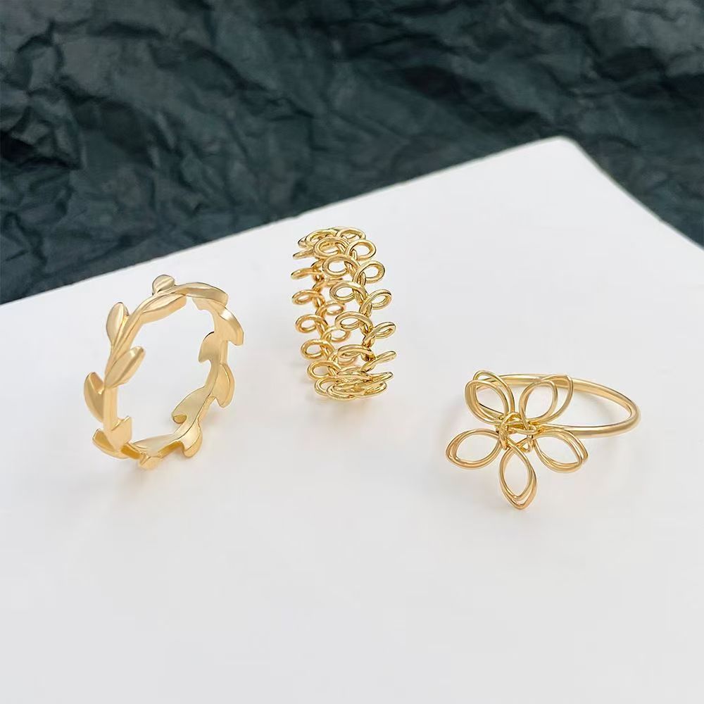New Arrival10Pcs Women's Ring Set Open Ring Pearl Ring Flower Ring High Quality Zircon Simple Lightweight Luxury Women's Open Ring