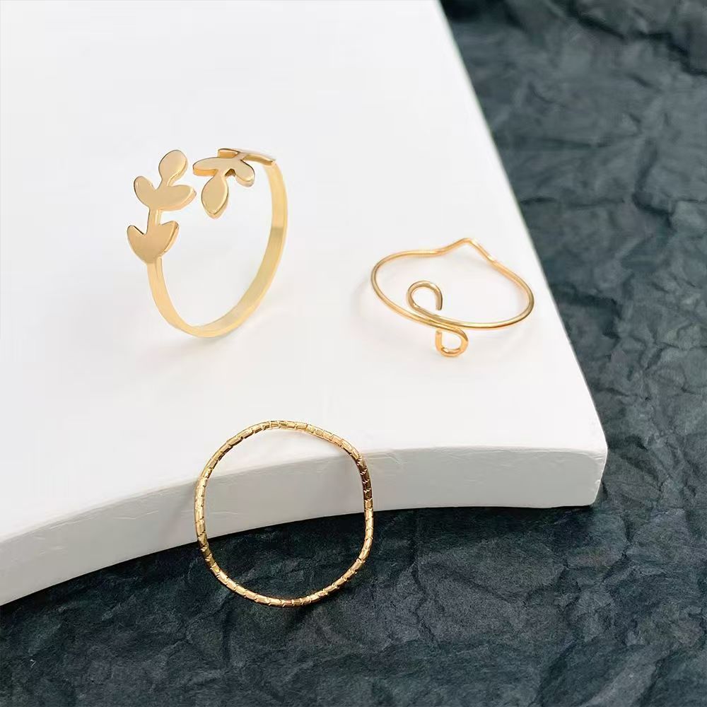 New Arrival10Pcs Women's Ring Set Open Ring Pearl Ring Flower Ring High Quality Zircon Simple Lightweight Luxury Women's Open Ring