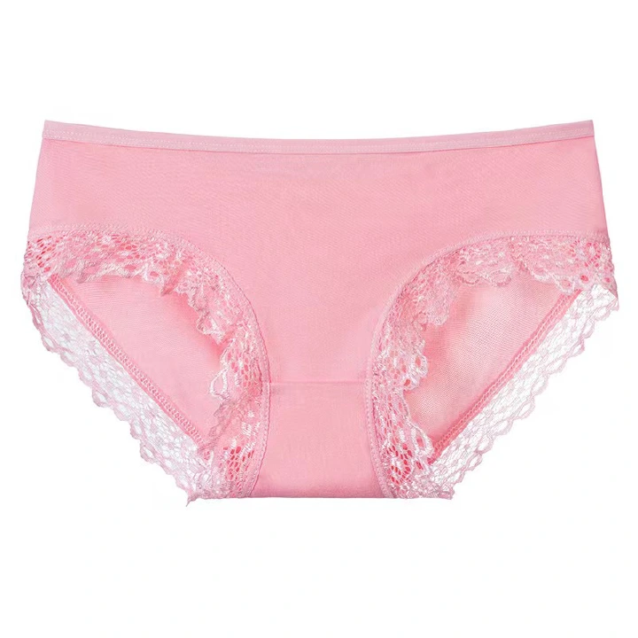 3 PCS Bbreathable Women's Underwear Soft Lightweight And Dry Women's Clothing Solid Color Women's Lace Lingerie New Milk Silk Panties Woman Clothes