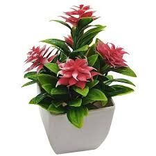 Artificial Mini Deco  Flower with White Pot