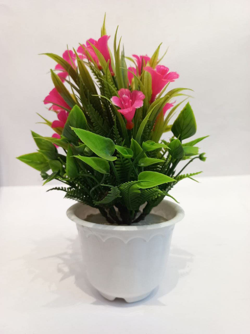 Artificial Mini Deco  Flower with White Pot