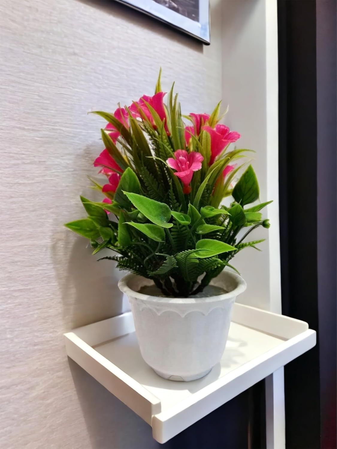 Artificial Mini Deco  Flower with White Pot