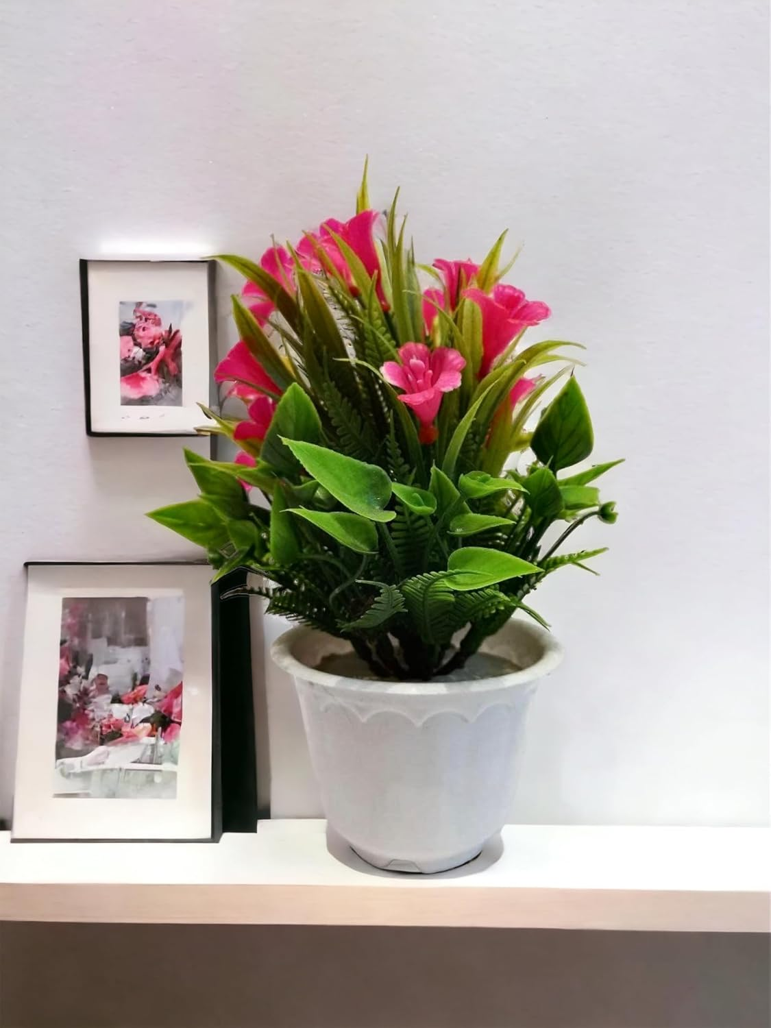 Artificial Mini Deco  Flower with White Pot