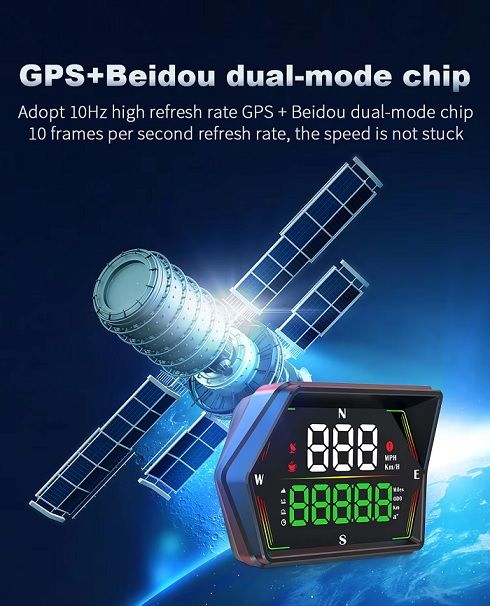HUD with ODO Meter Type-C Connector GPS Speedometer and Head-Up Display
