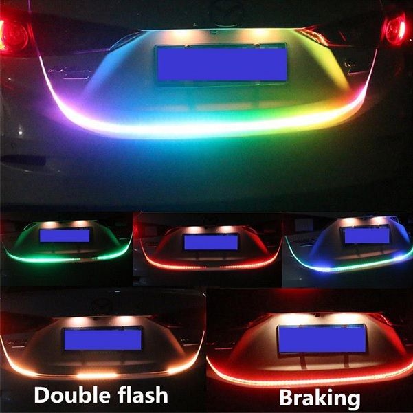 super Bright RGB Ice Blue 120cm 150cm Car Rear Trunk Tail Light Car Reverse Brake Strobe Warning Turn Signal Light LED for Cars