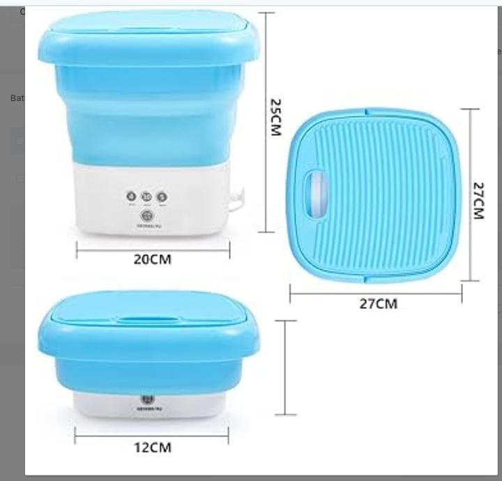 Portable Washing Machine Mini Foldable Washer Spin Dryer Small Travel small light clothes portable travelling machine.. Ideal for cleaning lightweight clothing that requires separate cleaning, such as