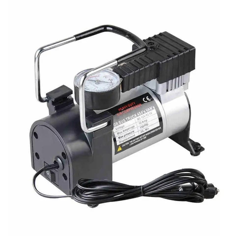 1-Cylinder Air Compressor Tyre Inflator for Cars, Motorcycles, Bikes and Home Use with Quick Inflation and Portable Design.Compact and lightweight design ensures easy storage and portability.

Durable
