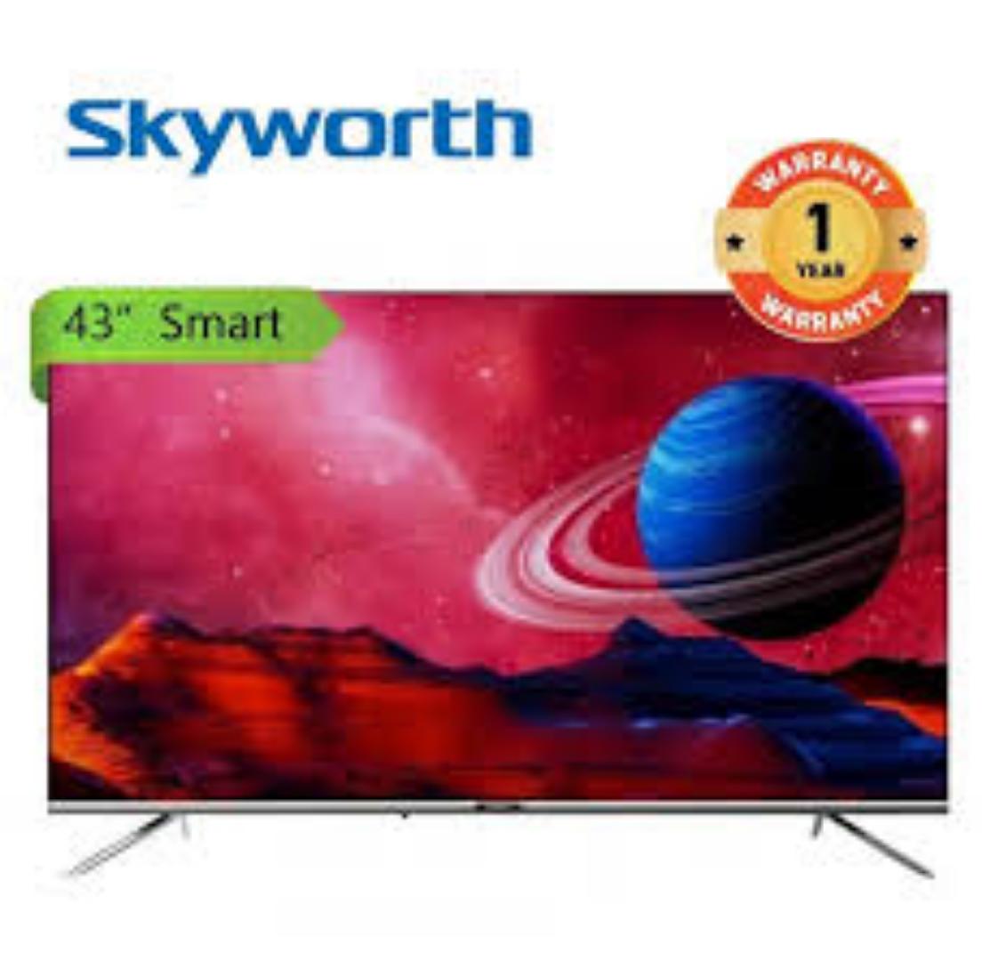 SKYWORTH 43" INCH BLUETOOTH ENABLED FRAMELESS FHD SMART TV ANDROID TELEVISION NETFLIX YOUTUBE 43 INCH BUILT-IN WIFI APPSTORE 1GB RAM 8GB ROM 2*USB PORTS,3*HDMI PORT-1 YEAR WARRANTY