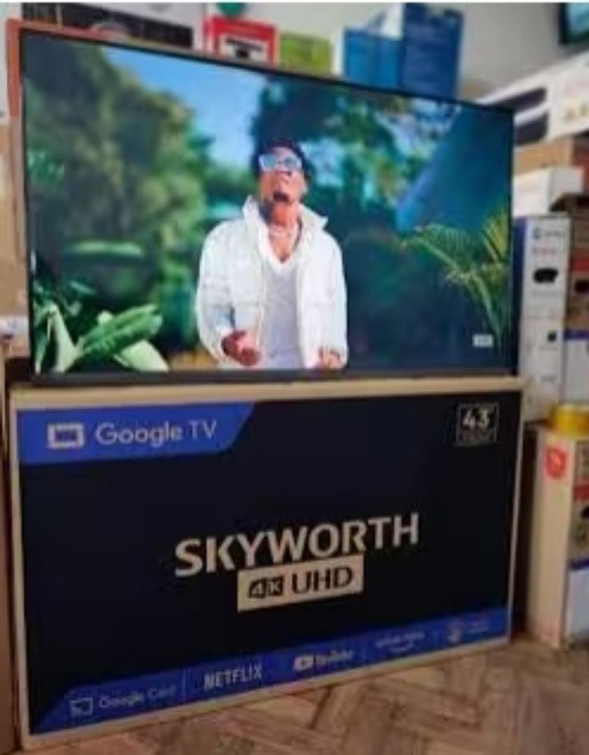 Skyworth 43' inch 4k  Frameless Smart GOOGLE TV  Android Bluetooth Enabled Netflix Youtube I-cast Prime Video Google Play Assistant Television CHROME CAST  In built Wi-FI & OK GOOGLE.