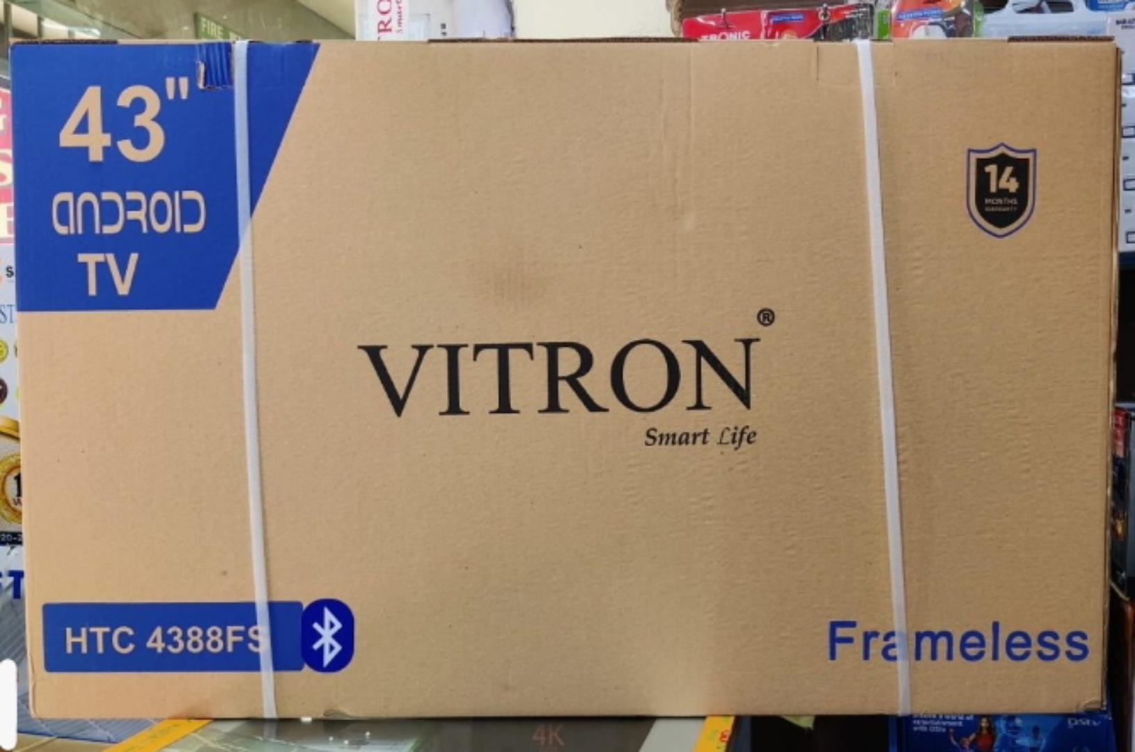 Vitron 43 inch Smart TV HTC 4388FS Android BLuetooth Television Full HD Frameless TV with Netflix Youtube Television 1G Ram+8G Rom