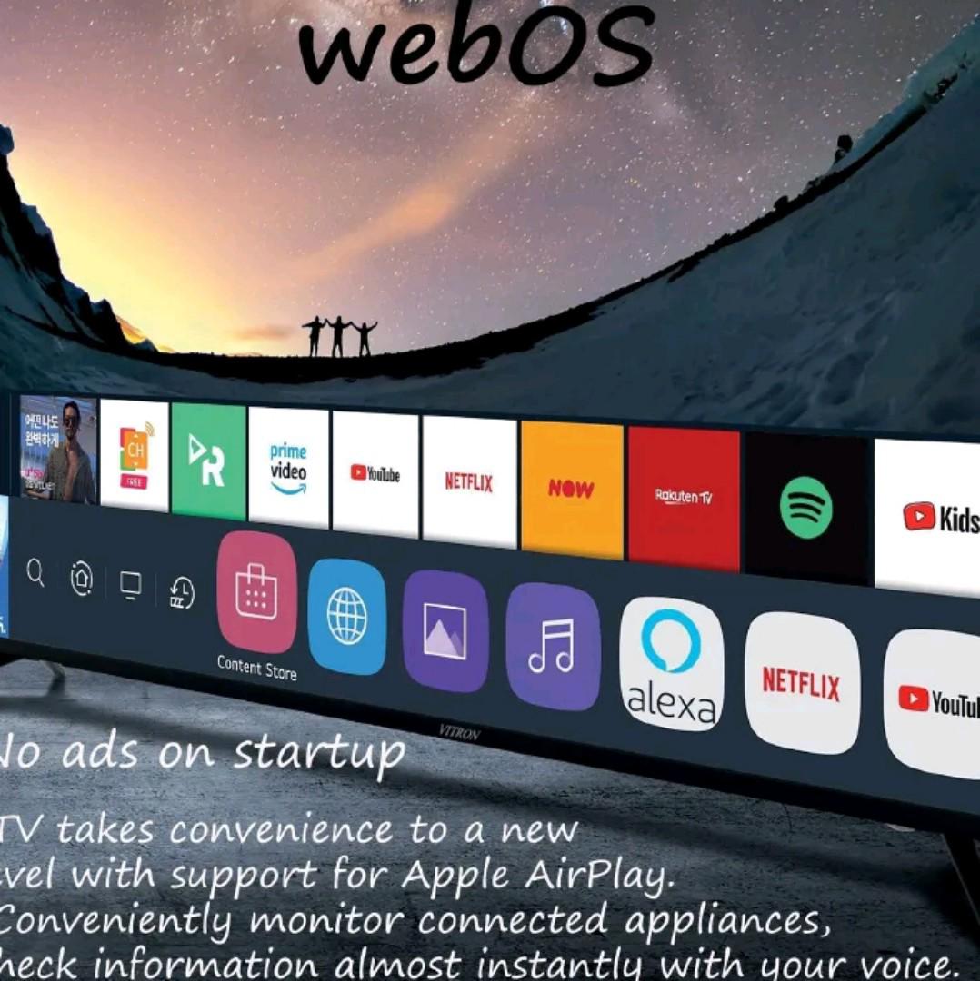 Vitron 65 Inch Smart TV 4K UHD TV HTC6588USWO WebOS LED TV Bluetooth Frameless Television