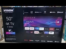 Vision Plus 50 inch Smart TV Frameless VP8850KV 4K UHD Frameless V+ OS Television 50" Bluetooth, NETFLIX OFFICIAL SMART CONTENT TV, DOLBY AUDIO V B