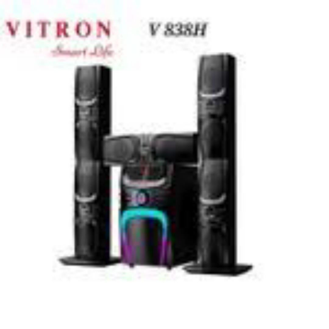 Vitron 3.1CH X-Bass Speaker System AC/DC Subwoofer Bluetooth Woofer Home Theatre System with Remote Control 10000W MP3 Player FM USB SD V838H [3 Speakers in Total]