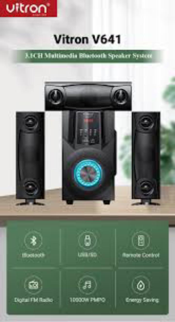 Vitron 3.1CH V641 X-Bass Home Theatre System with Remote Control BT Speaker System AC/DC Subwoofer Home Audilo System USB SD MP3 FM Radio 10000W