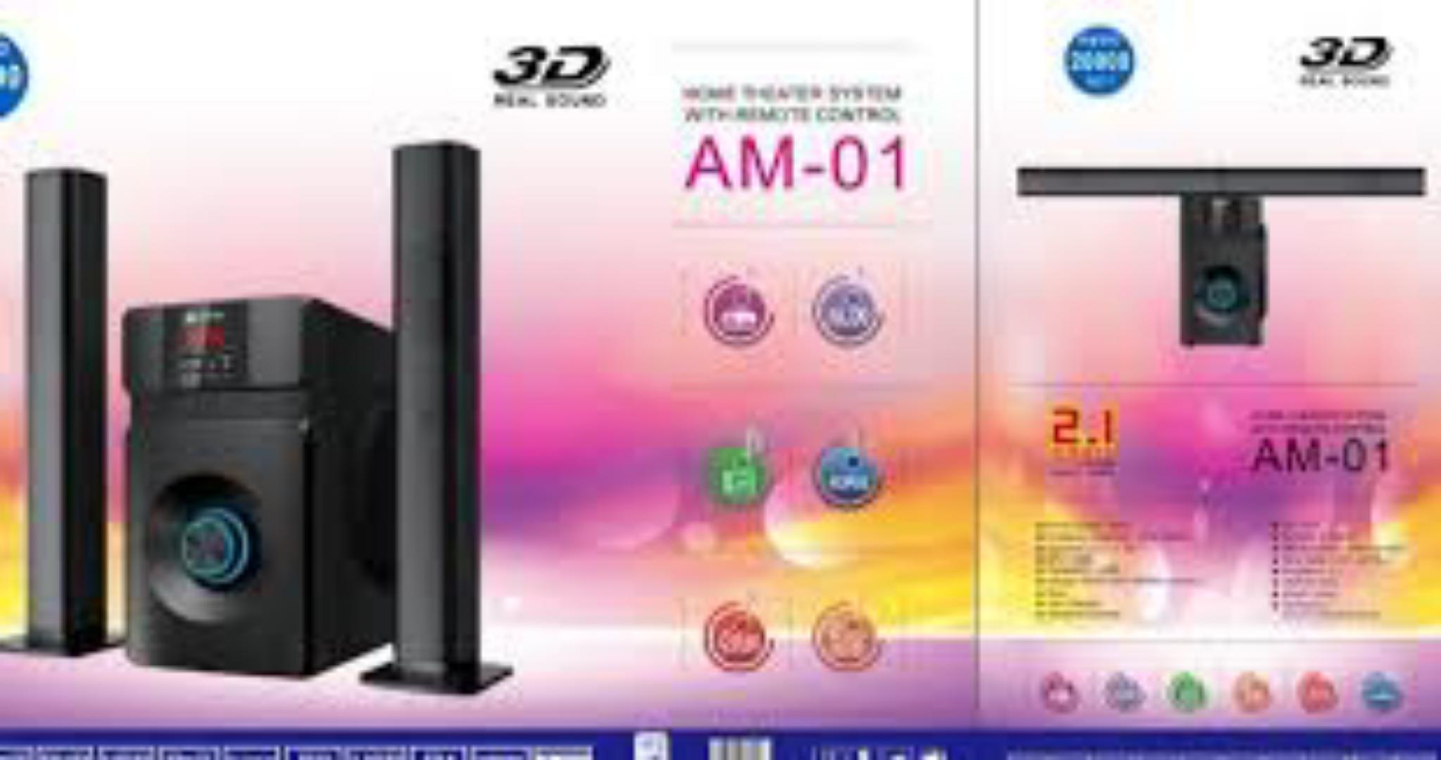 AMTEC Soundbar AM-01 Built-in powerful amplifier Full-function remote control Master volume/treble/bass FM/USB/SD CARD/BT/AUX AMTEC-01 control