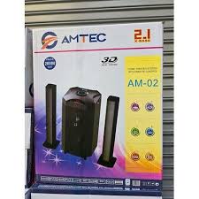 AMTEC AM-02 2.1 X-Bass Home Theater System – 20,000W PMPO, 3D Surround Sound, Bluetooth, USB, SD, FM, AUX, Remote Control for Ultimate Audio Experience