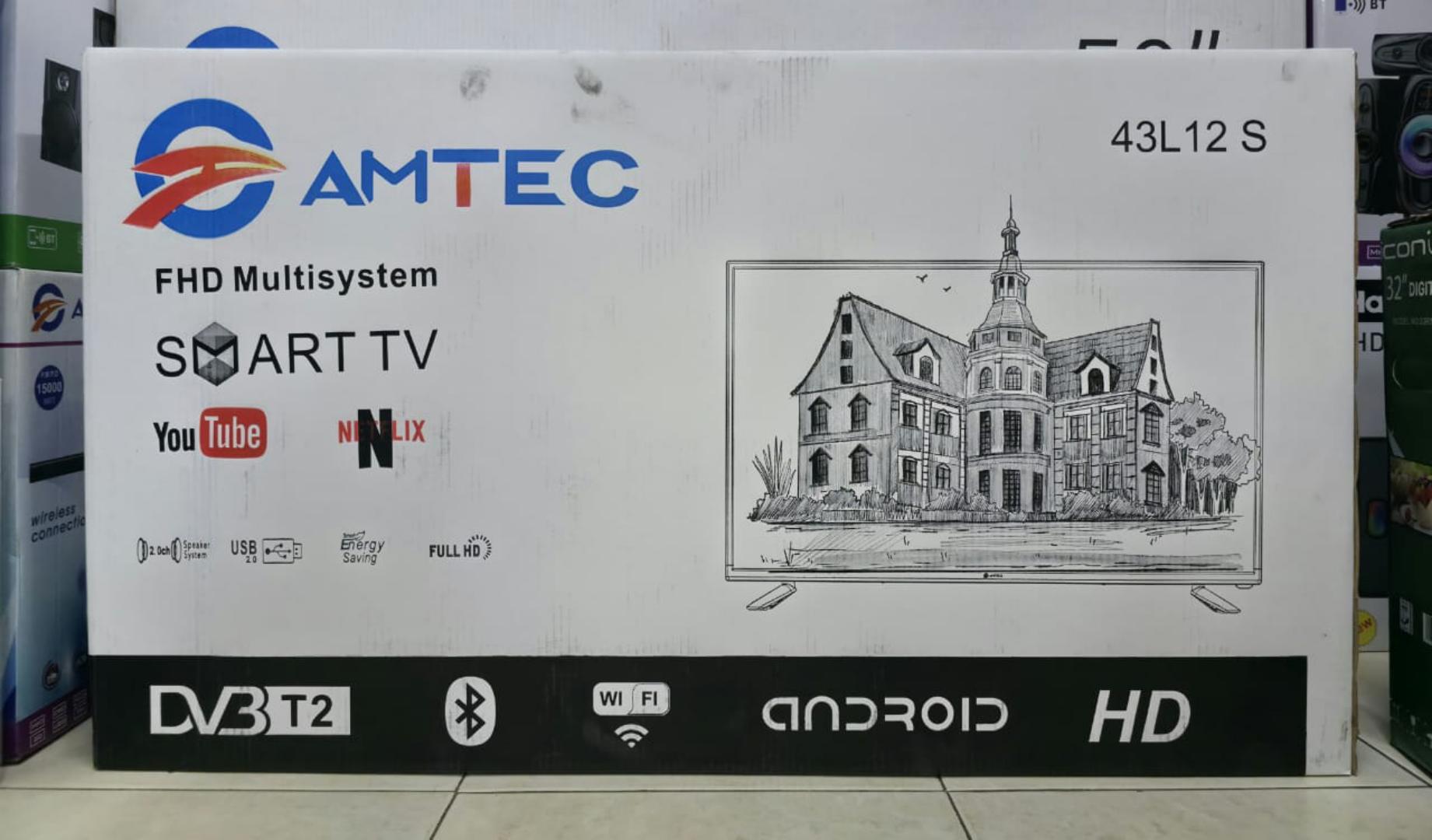 Amtec 43L12 43" Inch TV Bluetooth Smart Android Television,YOUTUBE,NETFLIX,USB HDMI TELEVISIONS+1 YEAR WARRANTY