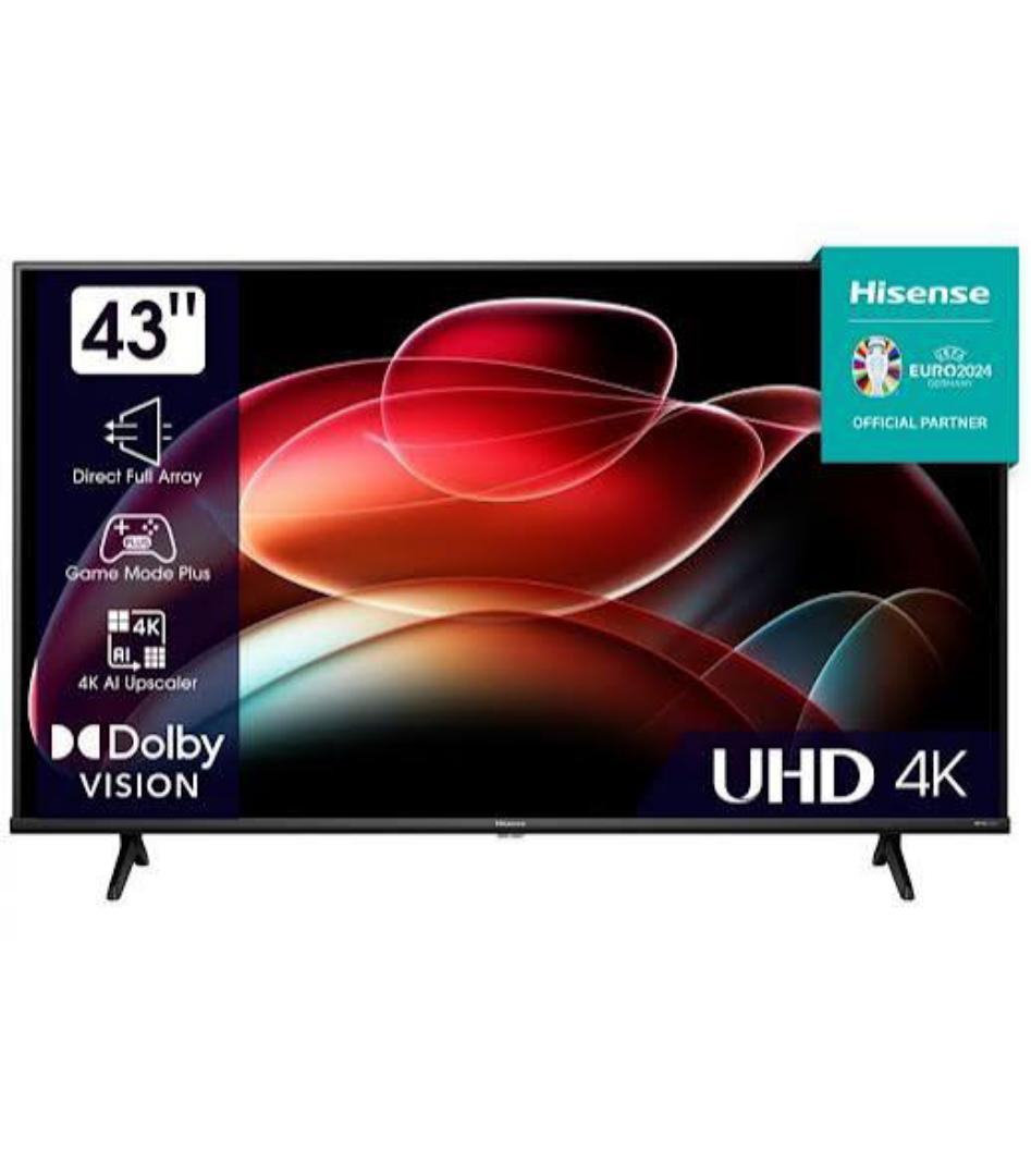 HISENSE 43'' Inch 43A6 SERIES ULTRA HD 4K TELEVISION ,43INCH BLUETOOTH ENABLED TV, WIFI CONNECTIVITY,SMART  , HDR Frameless,Netflix-Youtube LED TV,DOLBY AUDIO,VIDAA OS
