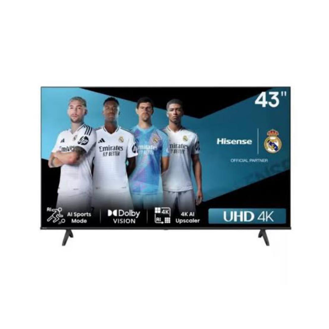 HISENSE 43'' Inch 43A6 SERIES ULTRA HD 4K TELEVISION ,43INCH BLUETOOTH ENABLED TV, WIFI CONNECTIVITY,SMART  , HDR Frameless,Netflix-Youtube LED TV,DOLBY AUDIO,VIDAA OS