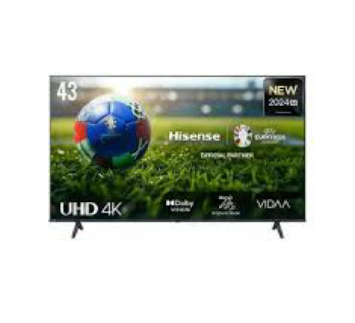 HISENSE 43'' Inch 43A6 SERIES ULTRA HD 4K TELEVISION ,43INCH BLUETOOTH ENABLED TV, WIFI CONNECTIVITY,SMART  , HDR Frameless,Netflix-Youtube LED TV,DOLBY AUDIO,VIDAA OS