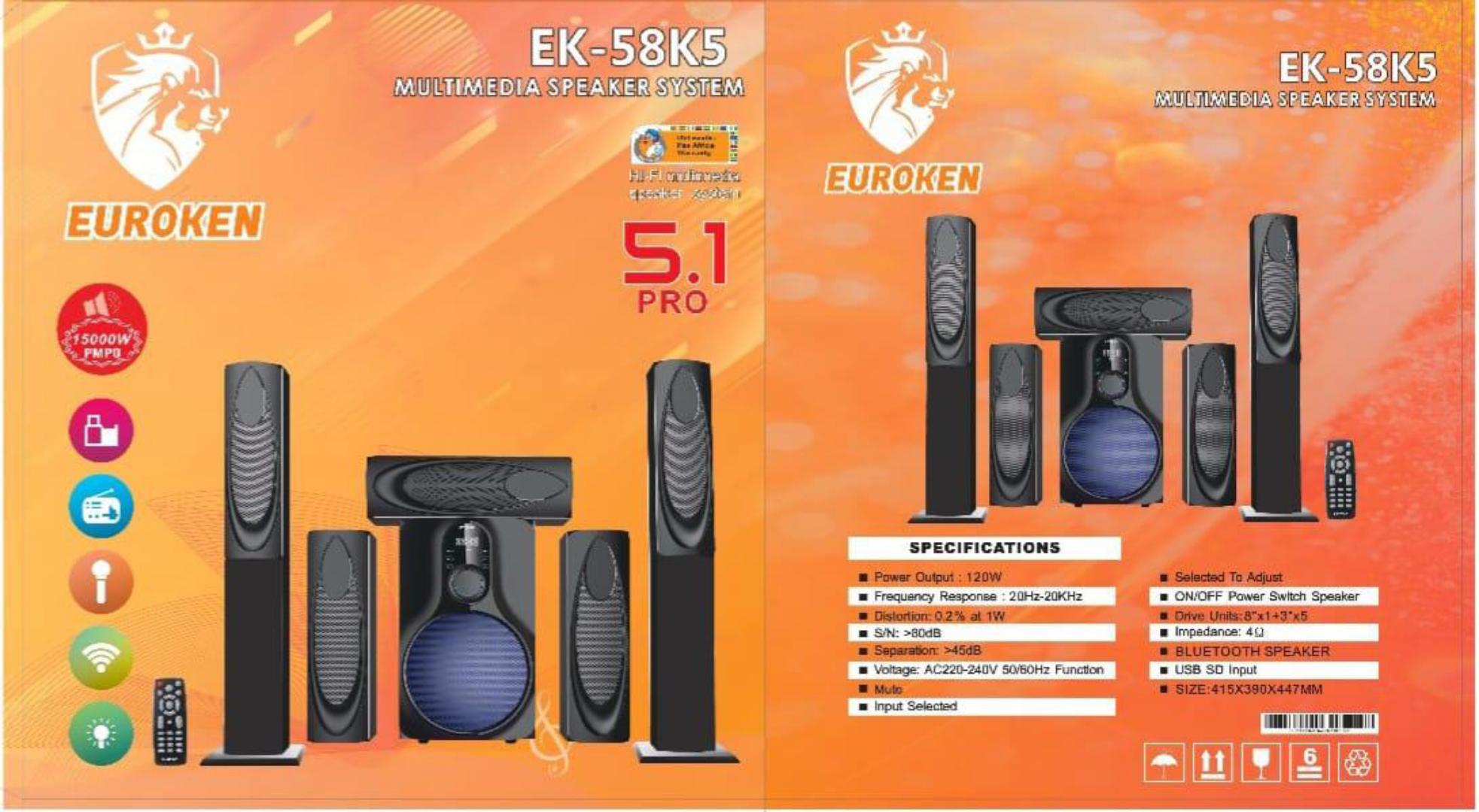 Euroken EK-6401 3.1CH DIGITILALISED HOME THEATRE SOUND SYSTEM BT/USB/FM 10000W PMPO