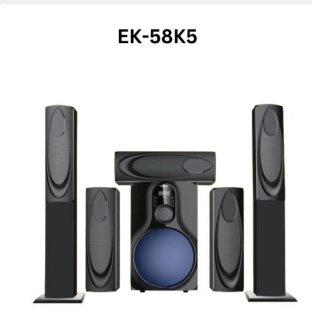 Euroken Home Theatre System EK-211 5 In 1 Tall Boy 15,000W PMPO With Bluetooth FM USB SD Mem Card Support With Super Bass Boost
