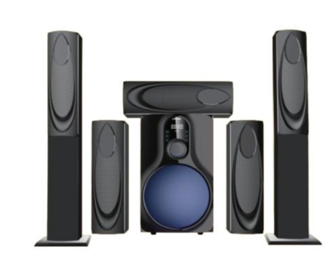 Euroken Home Theatre System EK-211 5 In 1 Tall Boy 15,000W PMPO With Bluetooth FM USB SD Mem Card Support With Super Bass Boost