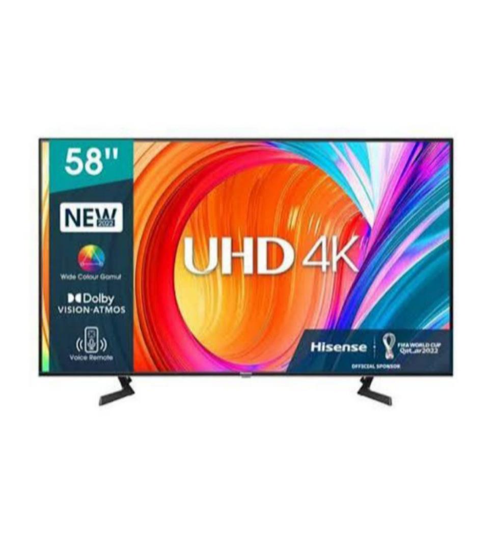 Hisense 58 INCH Smart 4k UHD Frameless TV - Black, YOUTUBE,NETFLIX, BLUETOOTH+Free wall bracket and Tv guard