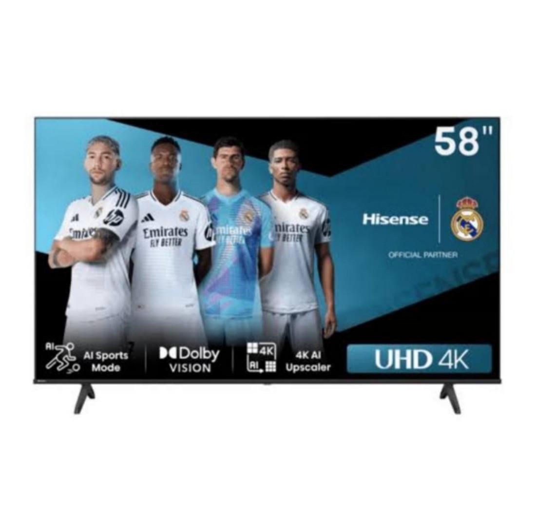 Hisense 58 INCH Smart 4k UHD Frameless TV - Black, YOUTUBE,NETFLIX, BLUETOOTH+Free wall bracket and Tv guard