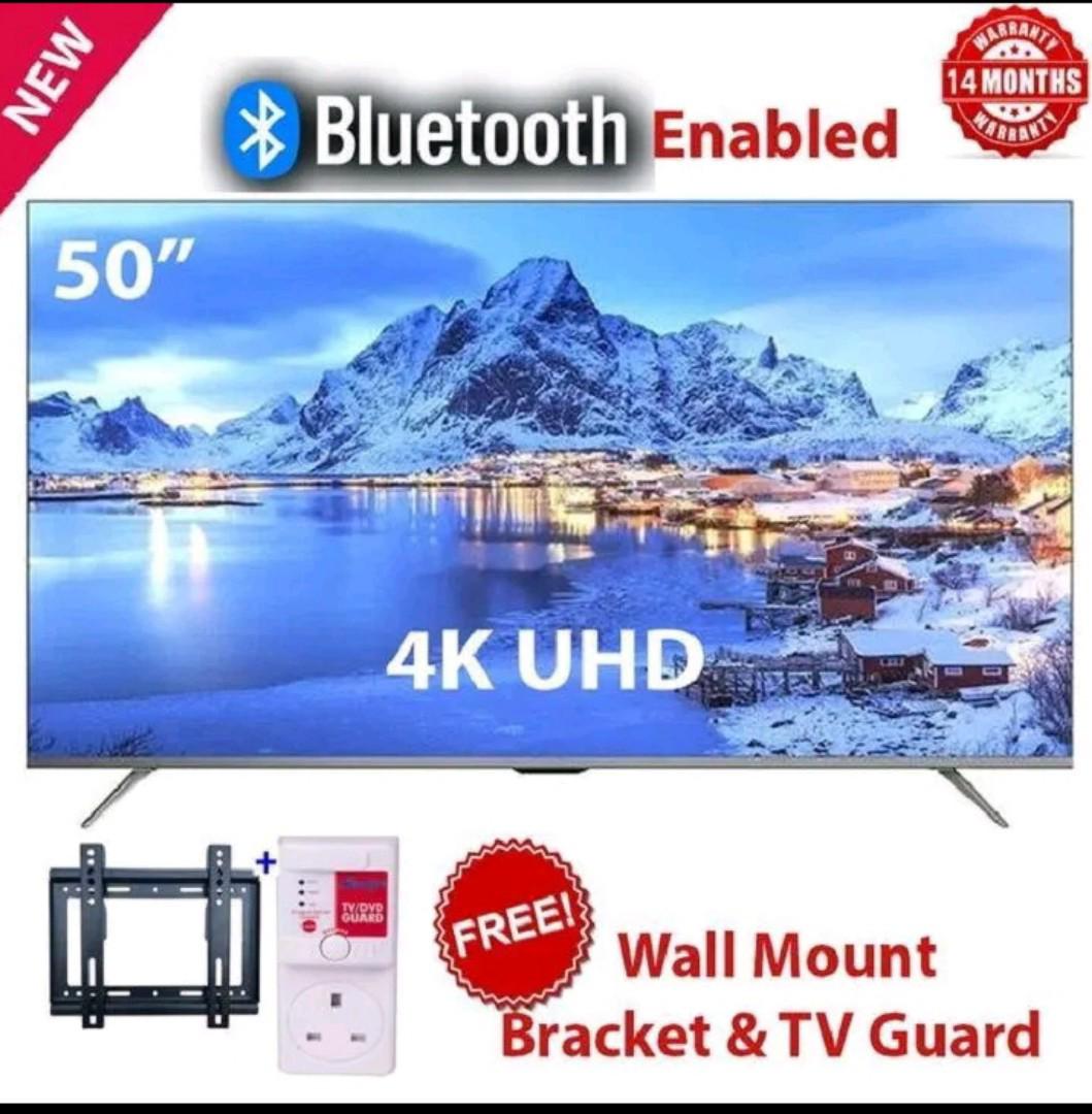 AMTEC 50" INCH 50Q6 SMART TV FRAMELESS 4K ULTRA HD WITH INBUILT DECODER, NETFLIX,YOUITUBE BLACK 1.5GB RAM,8GB ROM,2 USB,3 HDMI+FREE TV GUARD AND WALL BRACKET-1 YEAR WARRANTY