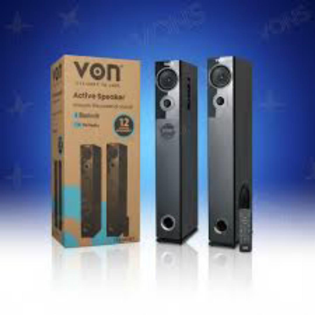 VON 2.0CH VEA2402ET Active Speaker Tall boy Subwoofer 240W RMS-1 year warranty