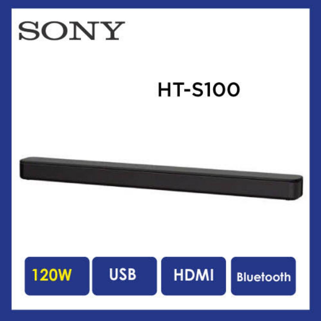 Sony HT-S100F 120W Wireless Single Soundbar with Bluetooth Clear & Powerful Sound Easy Setup, Deep Bass, Immersive Experience-1 YEAR WARRANTY